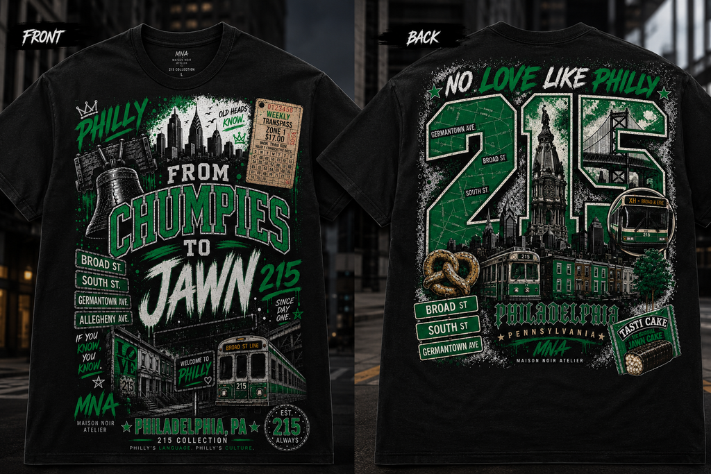 Talk Philly to Me — The 215 Collection Tee | Maison Noir Atelier