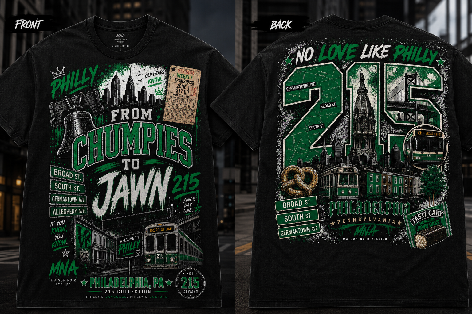 Talk Philly to Me — The 215 Collection Tee | Maison Noir Atelier