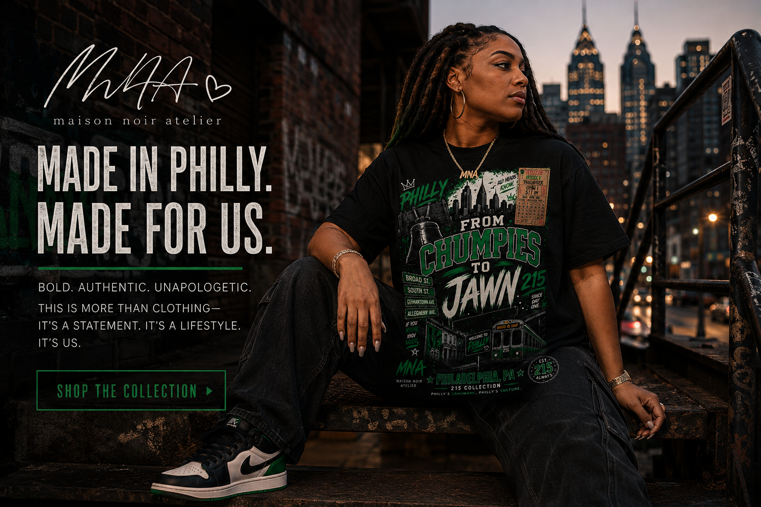Talk Philly to Me — The 215 Collection Tee | Maison Noir Atelier